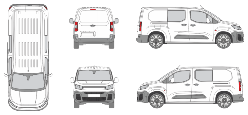 Fiat Doblo Maxi Cargo 2022 Long Slide Door RL Van Template