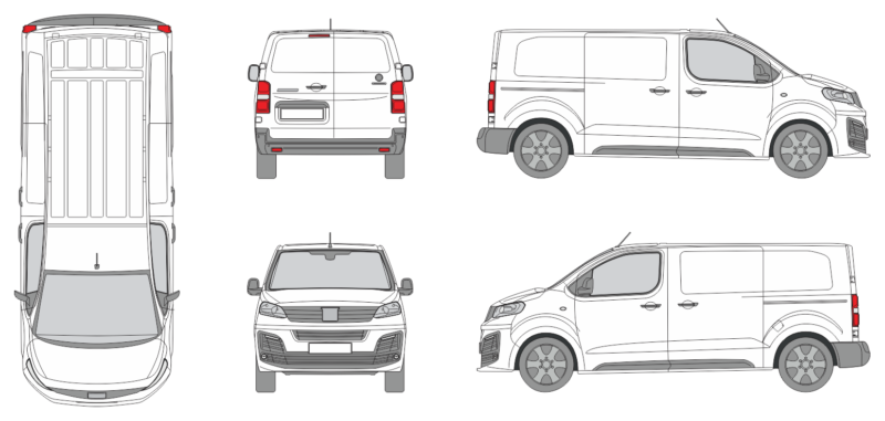 Fiat Scudo 2021 Medium Slide Door RL Van Template