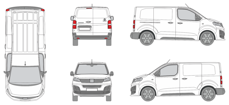 Fiat Scudo 2021 Short Slide Door RL Van Template