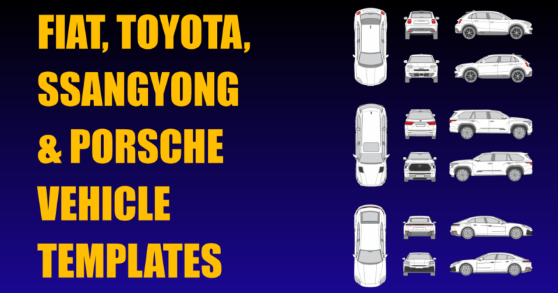 Fiat, Toyota, Ssangyong and Porsche Vehicle Templates Added