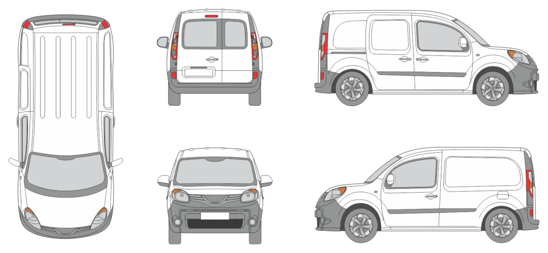 Nissan NV250 2019 Minibus Short Rear Swing Doors Slide Door R Vehicle Template