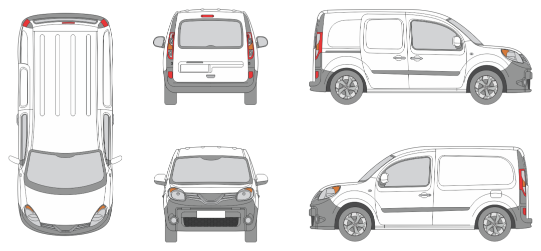 Nissan NV250 2019 Minibus Short Slide Door R Vehicle Template