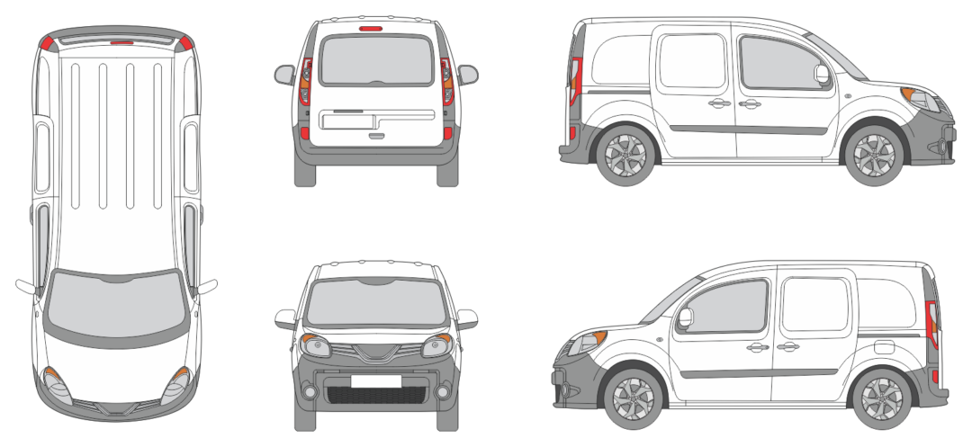 Nissan NV250 2019 Minibus Short Slide Door RL Vehicle Template