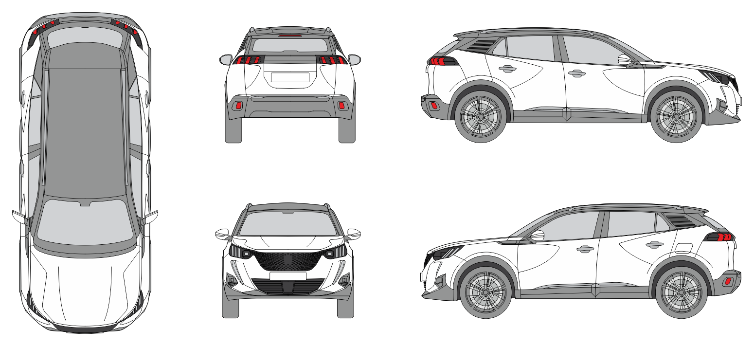 Peugeot 2008 2019 SUV Template