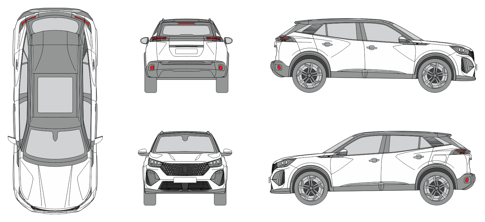 Peugeot 2008 2023 SUV Template