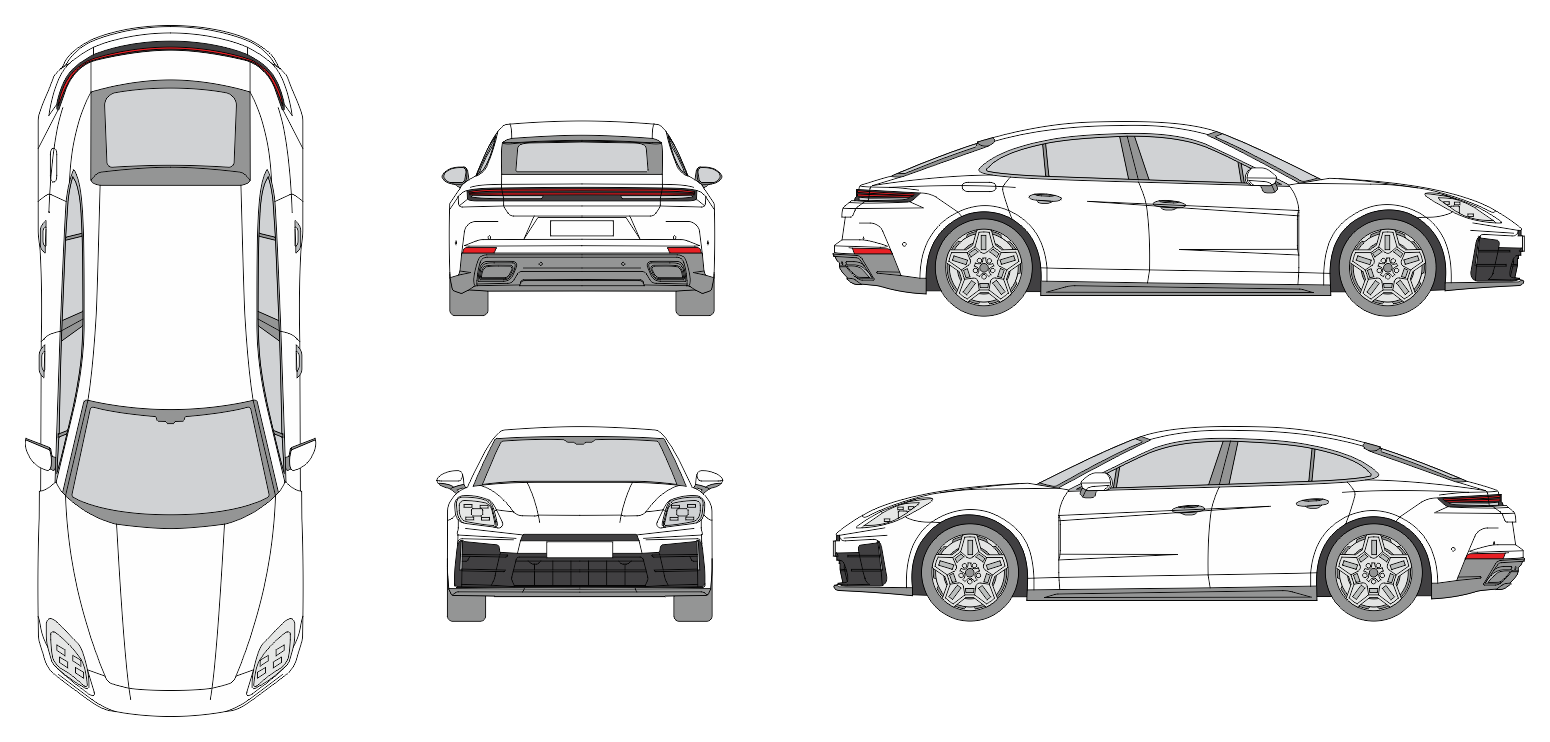 Porsche Panamera 2023 Car Template