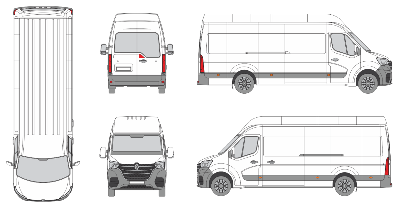 Renault Master RWD 2020 Extended Length Super High Roof Slide Door L ...