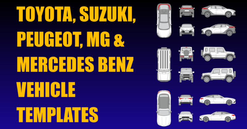 Toyota, Suzuki, Peugeot, MG and Mercedes Benz Vehicle Templates Added