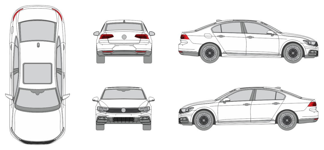 Volkswagen Passat 2019 Car Template