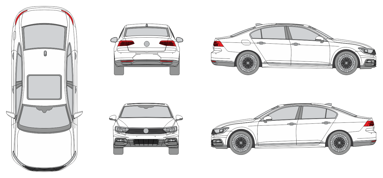 Volkswagen Passat 2019 Car Template