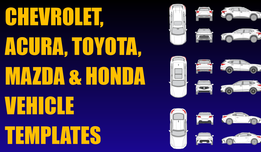Chevrolet, Acura, Toyota, Mazda and Honda Vehicle Templates Added