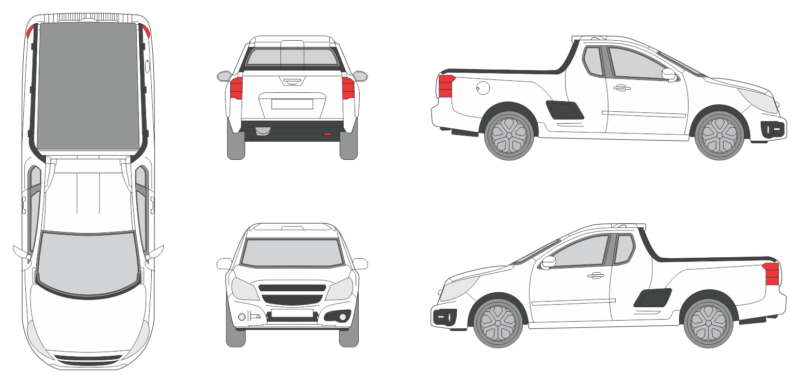 Chevrolet Montana 2011 Pickup Template