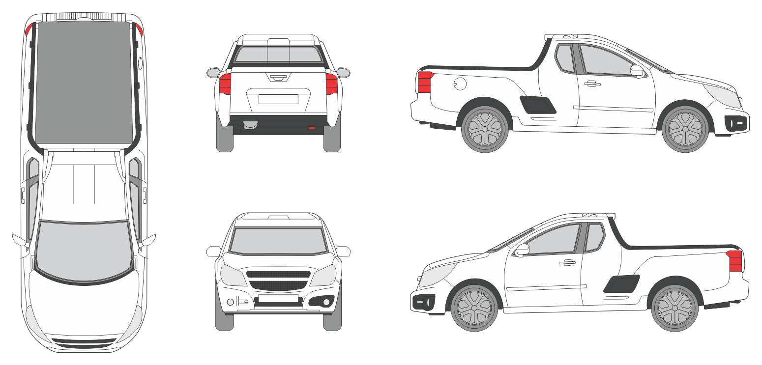 Chevrolet Montana 2011 Pickup Template