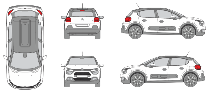 Citroen C3 2020 Car Template