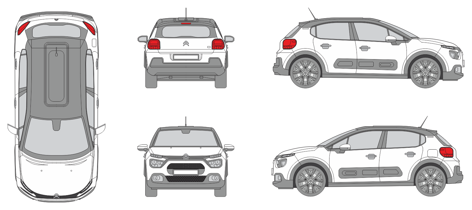 Citroen C3 2020 Car Template