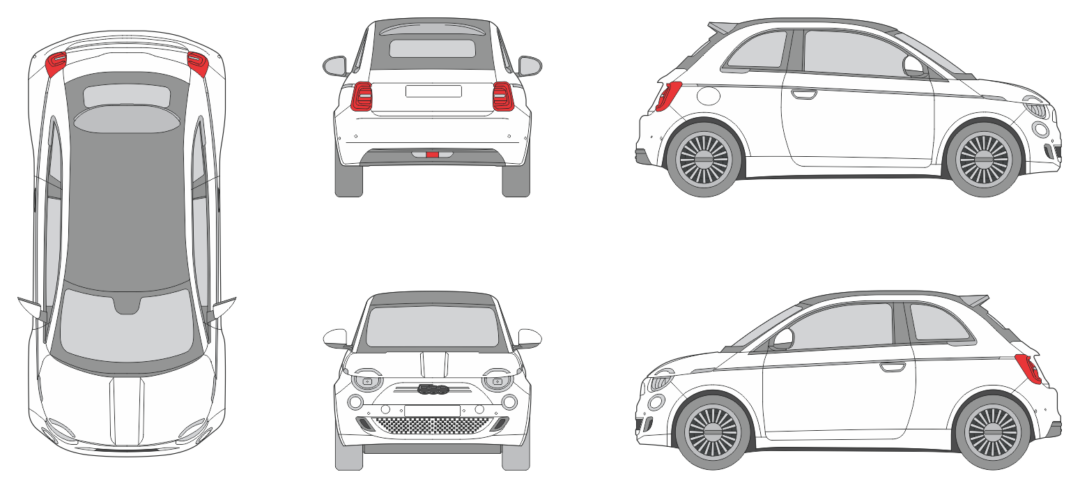 Fiat 500 2020 Car Template