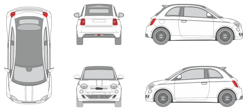 Fiat 500 2020 Car Template