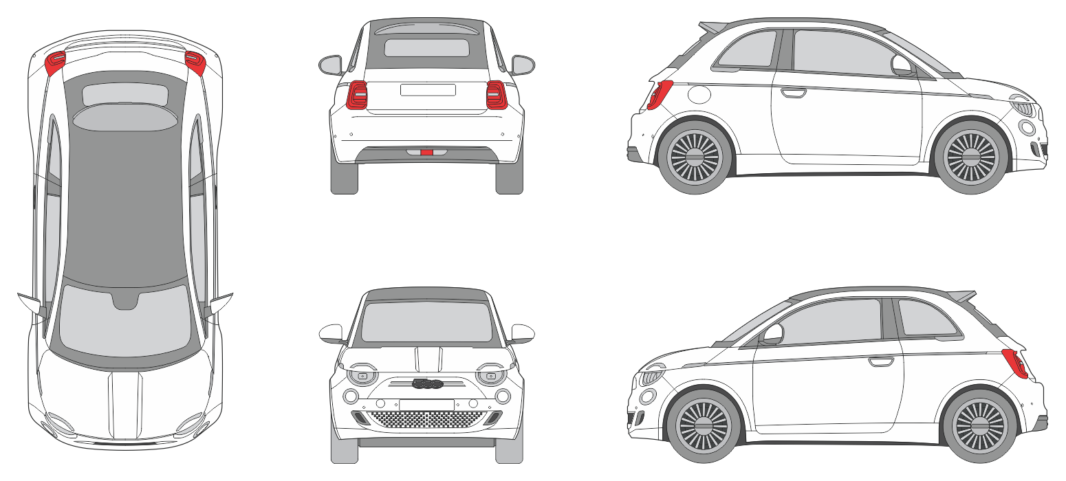 Fiat 500 2020 Car Template