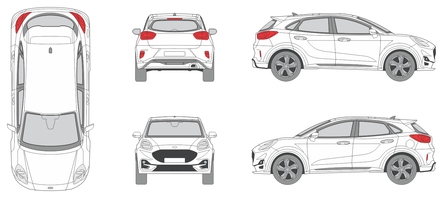 Ford Puma 2019 SUV Template