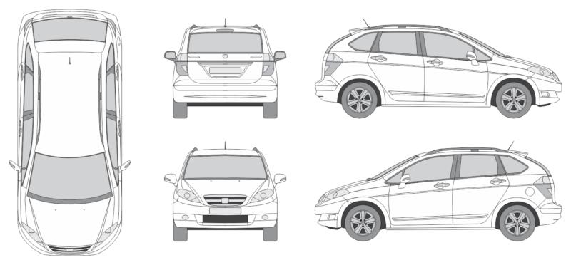 Honda FR-V 2004 Car Template