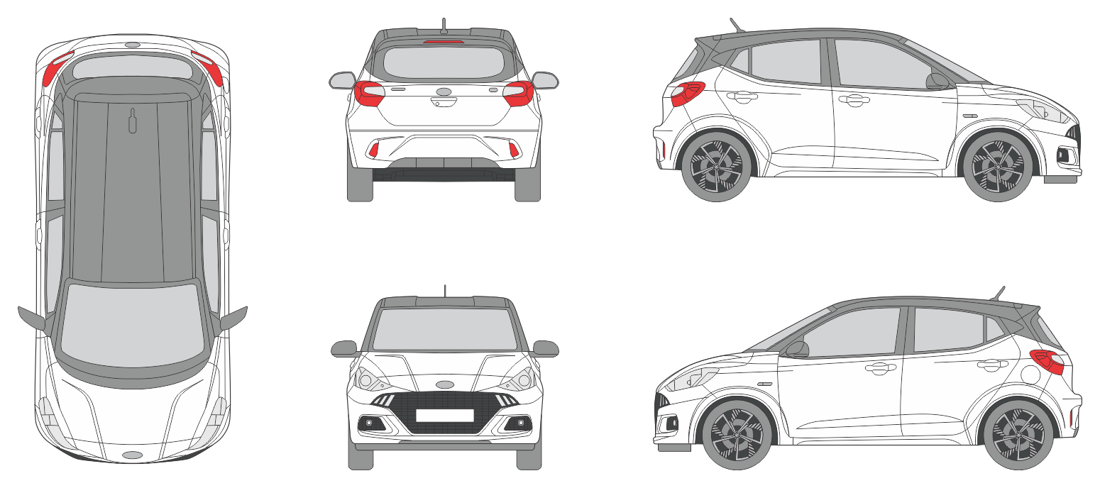 Hyundai i10 2023 Car Template