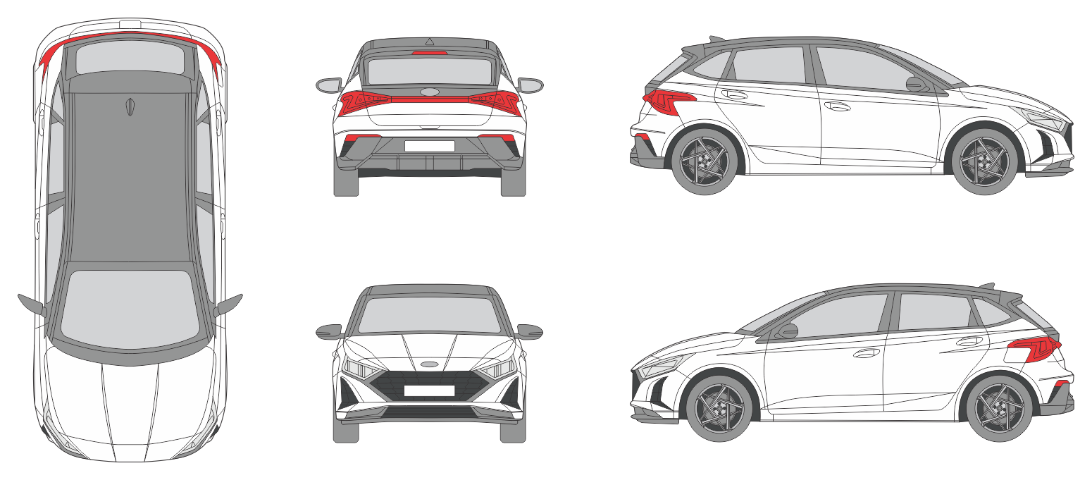 Hyundai i20 2023 Car Template