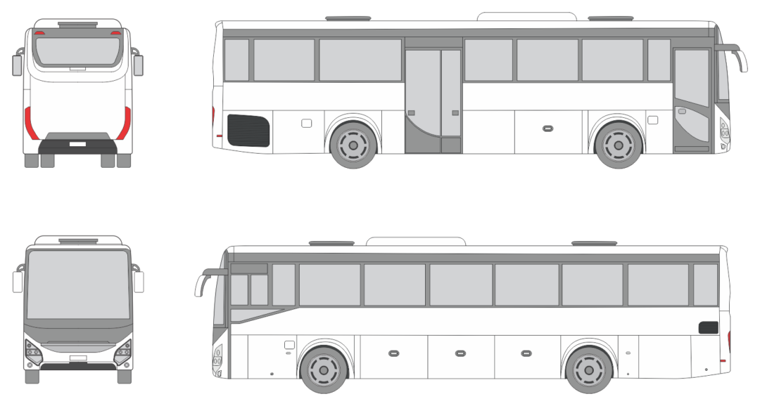 Iveco Evadys 2017 Mid Door Bus Template