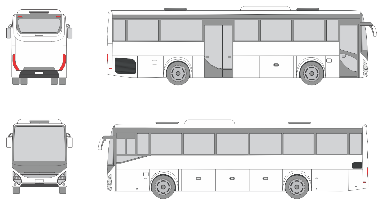 Iveco Evadys 2017 Mid Door Bus Template