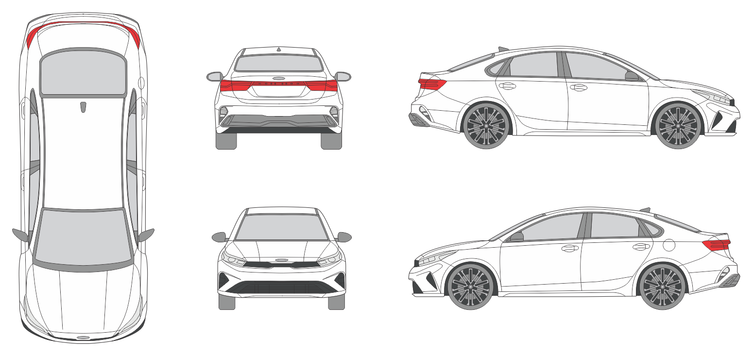 Kia Forte 2021 Car Template