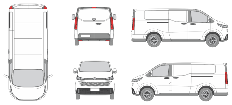 Maxus eDeliver 7 2024 Short Slide Door RL Van Template