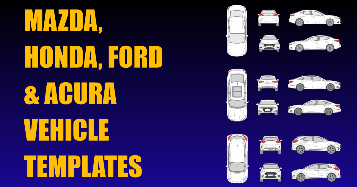 Mazda, Honda, Ford and Acura Vehicle Templates Added