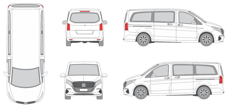 Mercedes Benz Vito 2024 Long Van Template