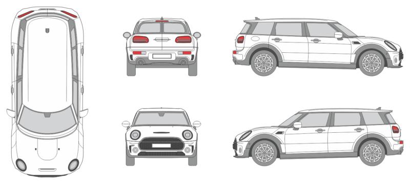 Mini Clubman 2019 Car Template