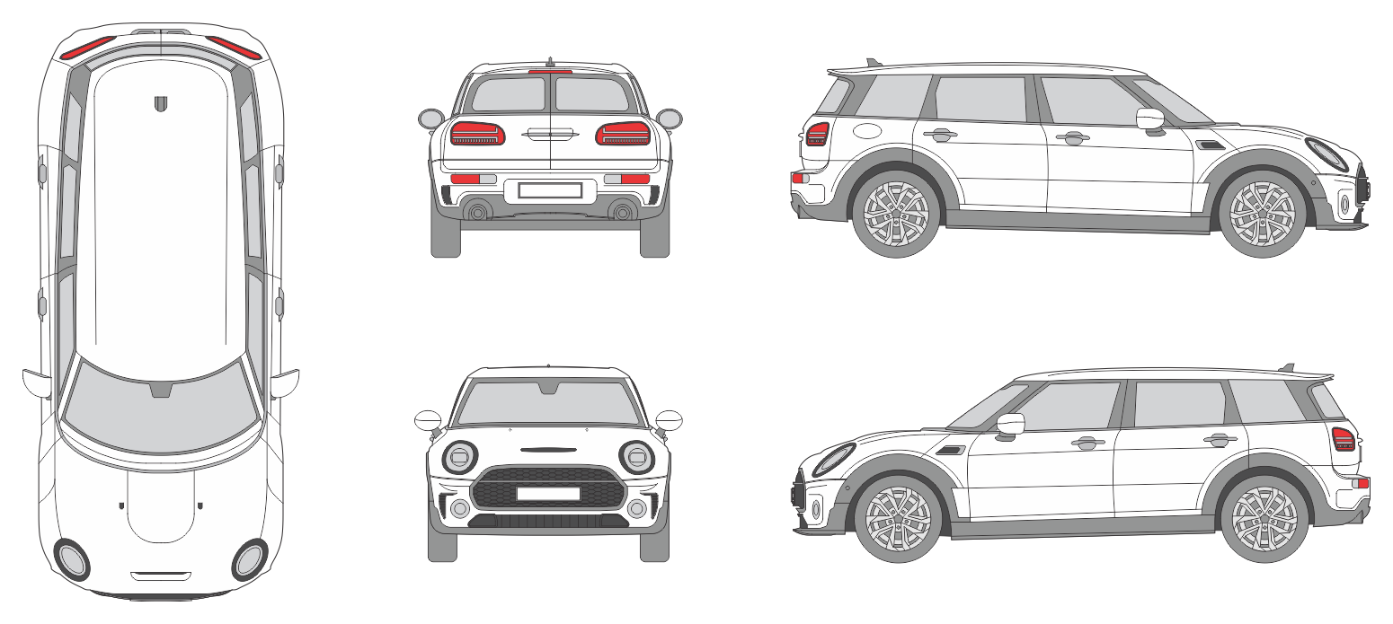 Mini Clubman 2019 Car Template