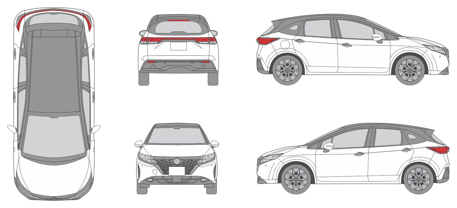 Nissan Note Aura 2021 Car Template