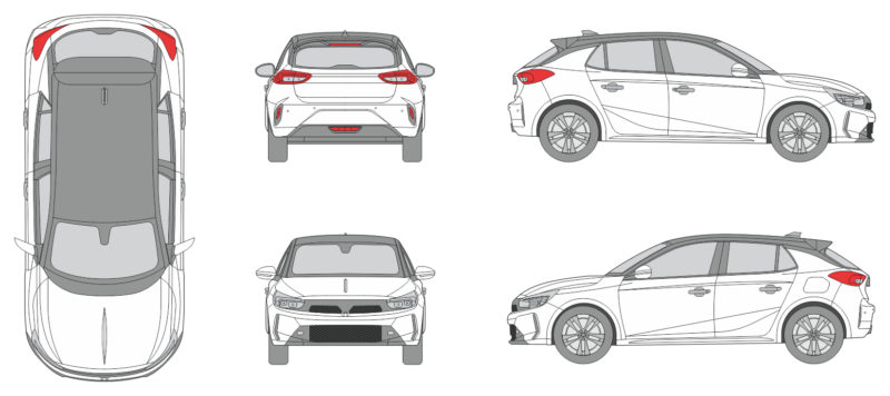 Opel Corsa 2023 Car Template