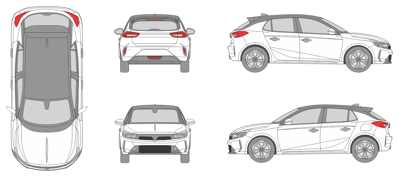 Opel Corsa 2023 Car Template