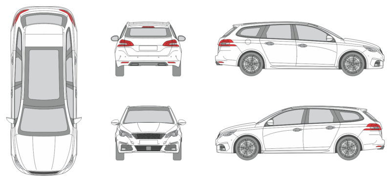 Peugeot 308 SW 2017 Car Template