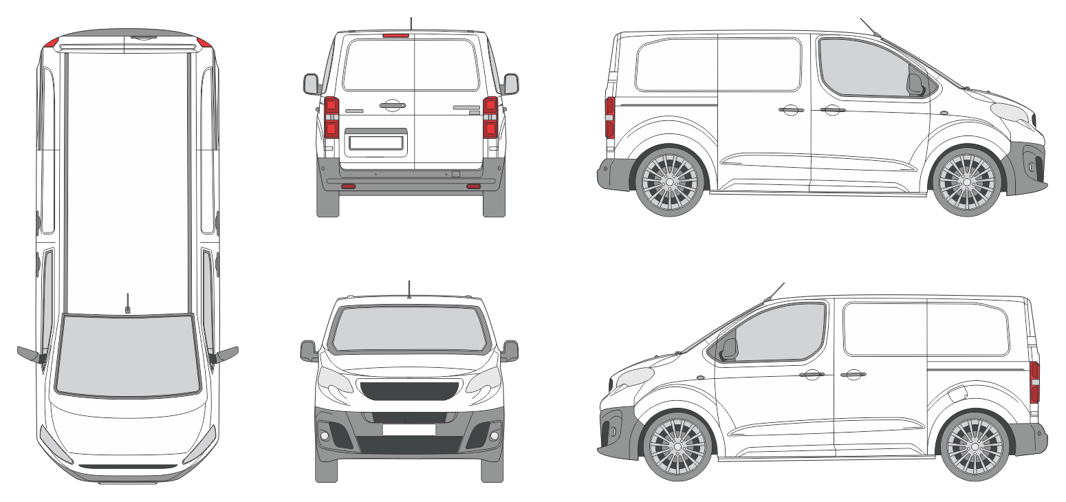 Peugeot Expert 2016 Short Van Template