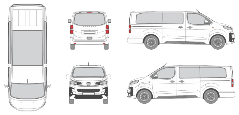 Peugeot Traveller 2024 Long Van Template