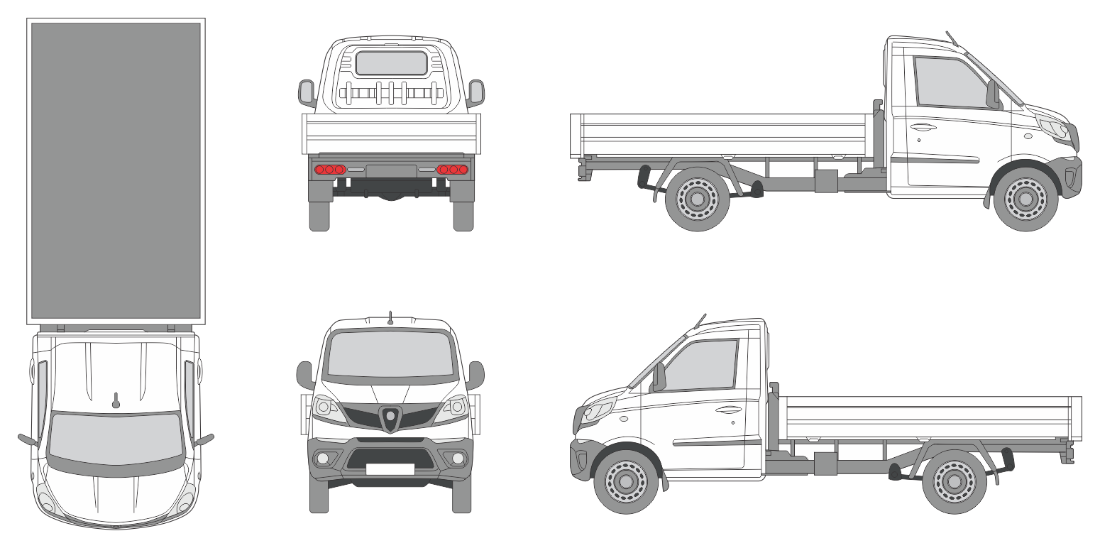 Piaggio Porter NP6 2021 Long Truck Template