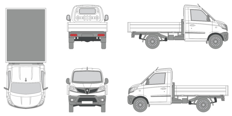 Piaggio Porter NP6 2021 Short Truck Template