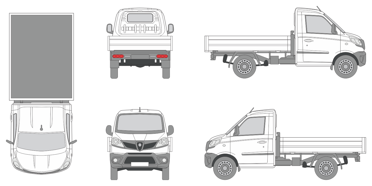 Piaggio Porter NP6 2021 Short Truck Template