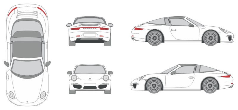 Porsche 911 Targa S 2014 Car Template