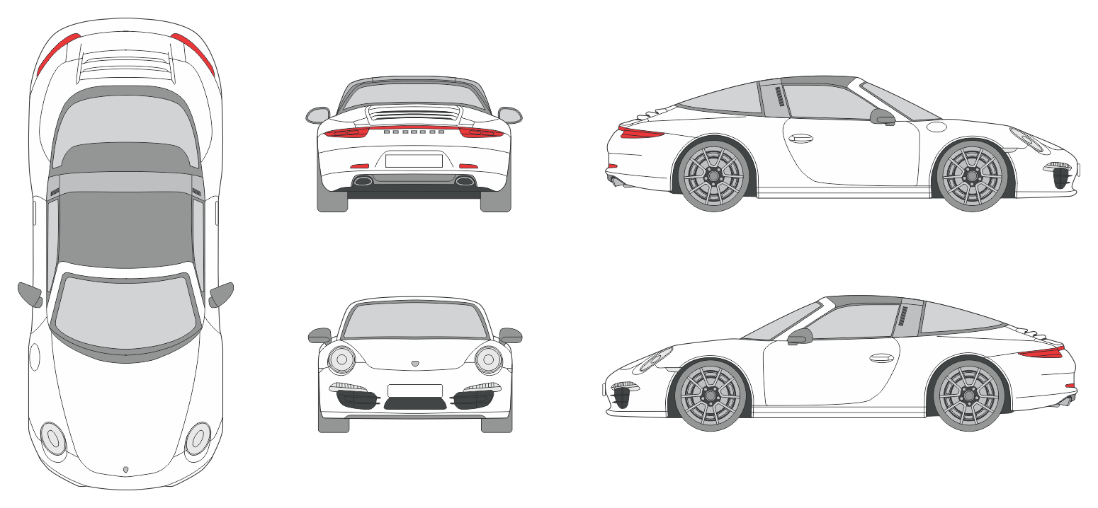 Porsche 911 Targa S 2014 Car Template