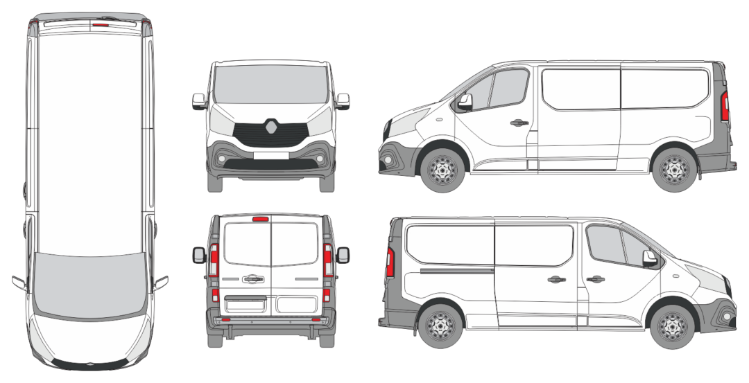 Renault Trafic 2014 Long Van Template