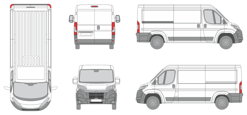 Vauxhall Movano 2024 Short Slide Door R Van Template