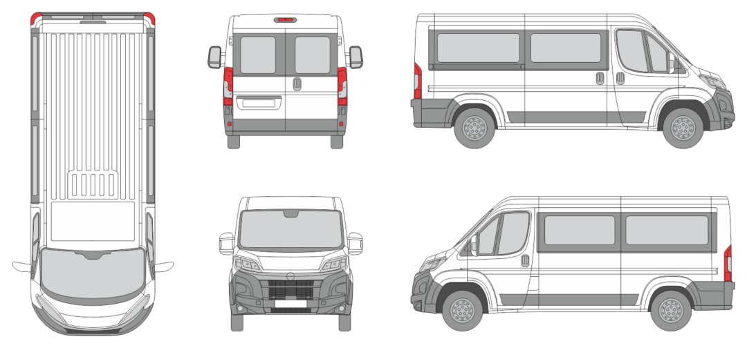 Vauxhall Movano 2024 Short Slide Door R Window RL Van Template