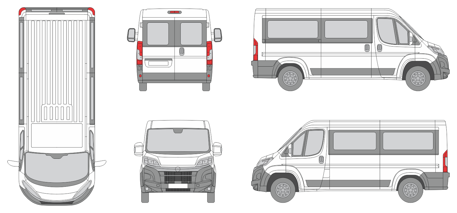 Vauxhall Movano 2024 Short Slide Door R Window RL Van Template