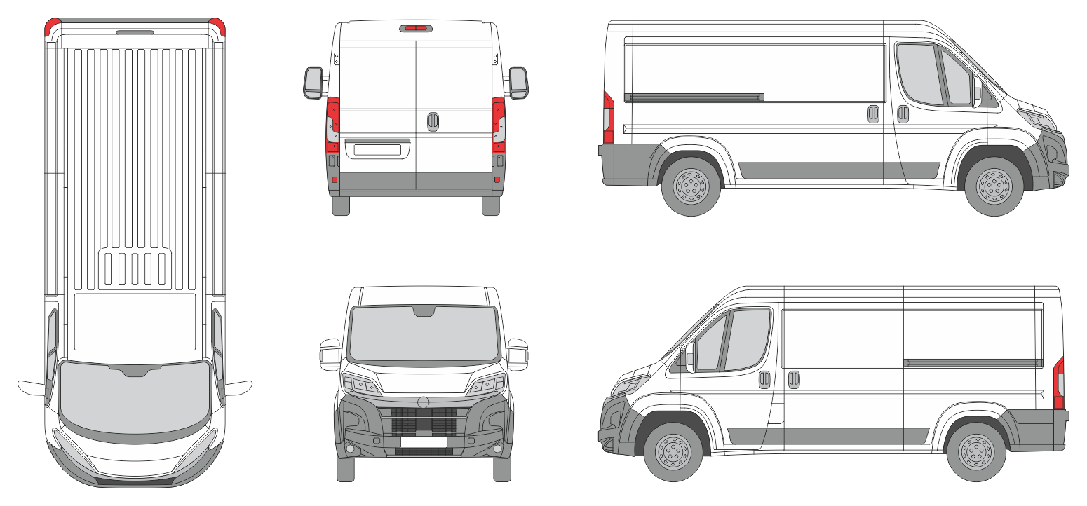 Vauxhall Movano 2024 Short Slide Door RL Van Template